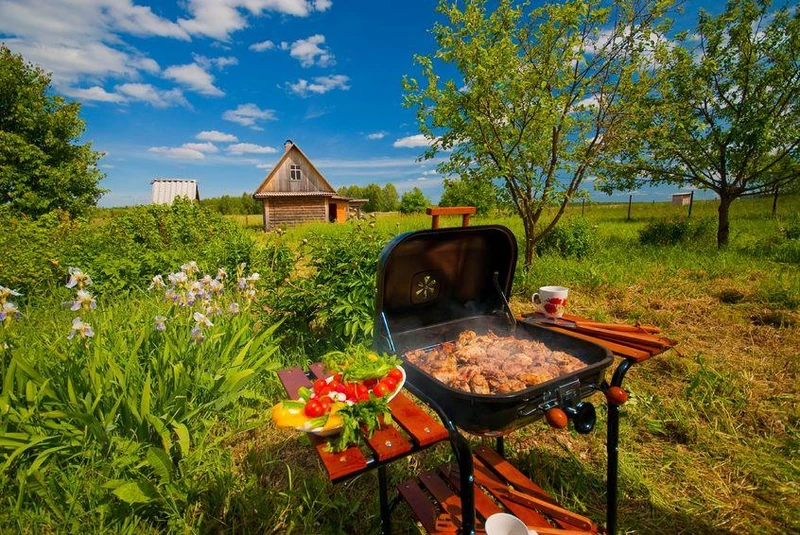 Grill w letnim ogrodzie