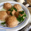 Razowe pierożki z pieczarkami