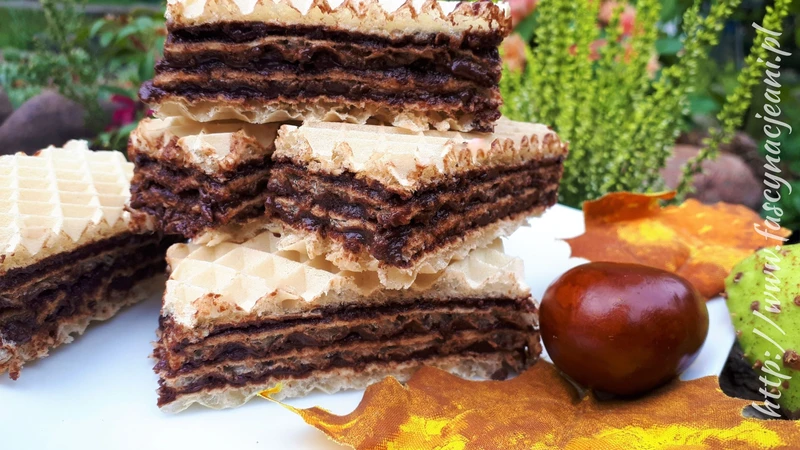 Wafle z masą z mleka w proszku