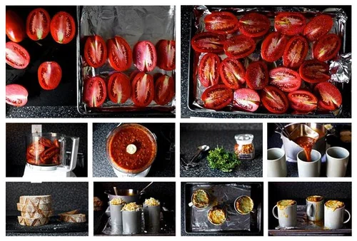 Krem z pomidorów z żółtym serem