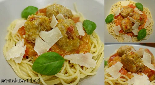 Spaghetti z soczystymi pulpecikami w sosie pomidorowym