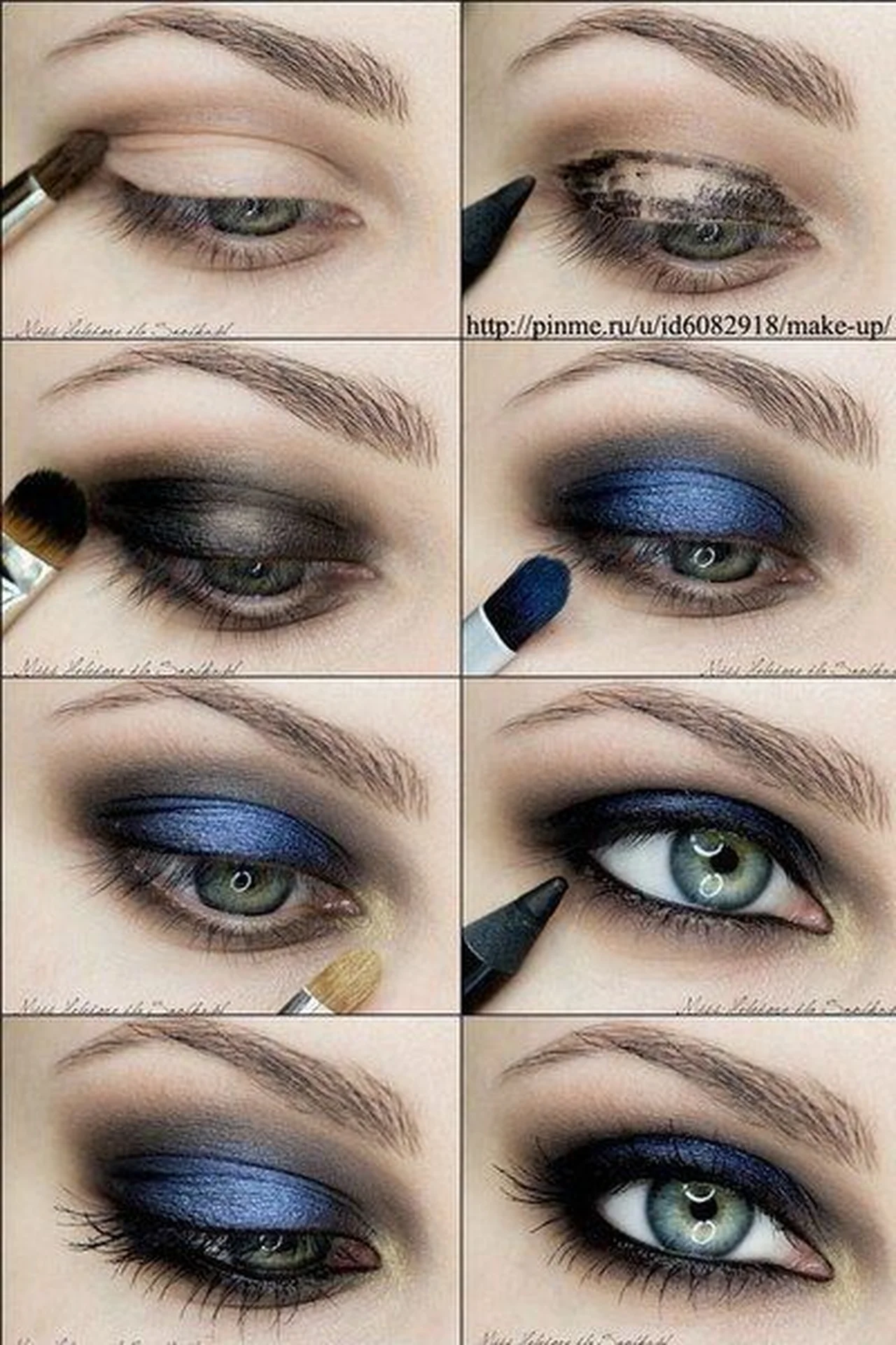 Niebieski smokey eyes