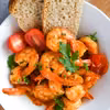 Krewetki w pomidorkach z chorizo