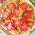 Tarta na krakersach z jogurtowym kremem i pomidorami, bez pieczenia