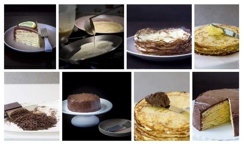 Tort z naleśników w polewie czekoladowej
