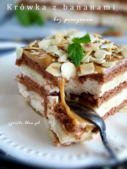 Ciasto Krówka z bananami - bez pieczenia
