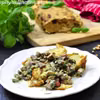 BABKA ZIEMNIACZANA Z SOSEM PIECZARKOWYM