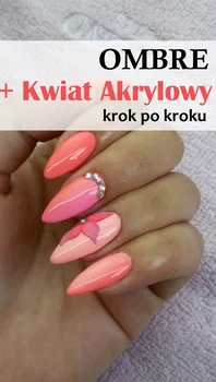 Ombre i kwiat akrylowy