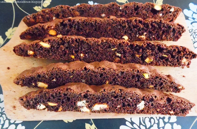 Cantuccini, czekoladowe z pistacjami