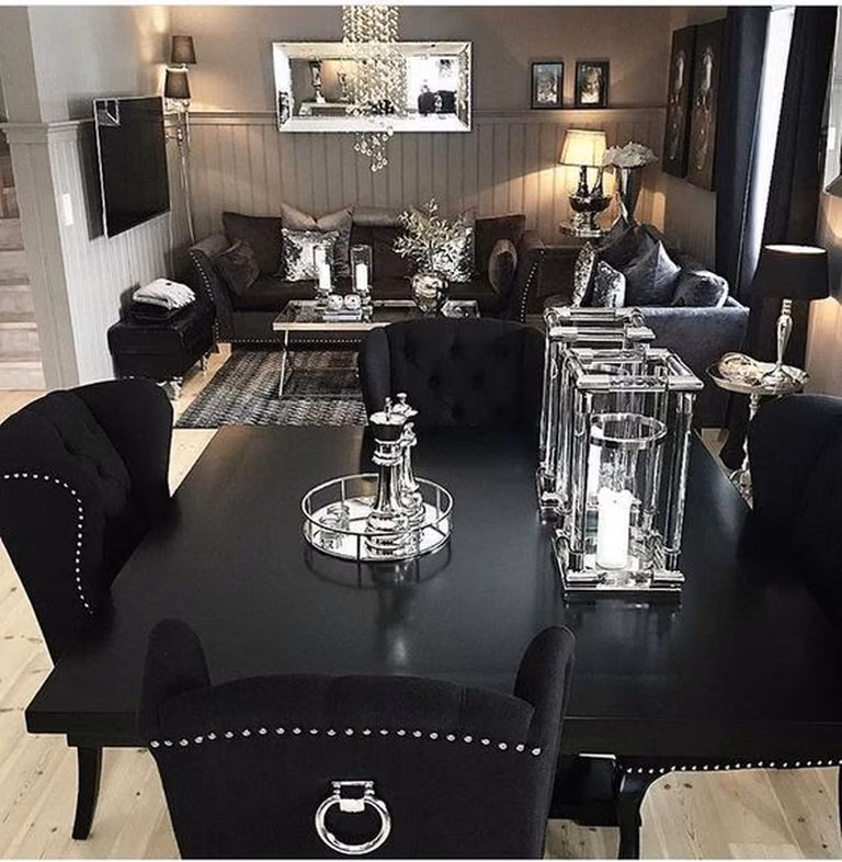 Czarny salon glamour