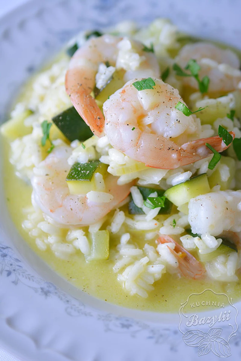 Risotto z krewetkami i cukinią