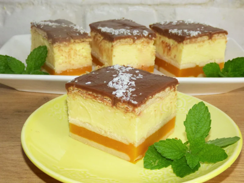 Sernik gotowany z żelką dyniowo- pomarańczową