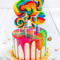 Kolorowy tort z lizakami