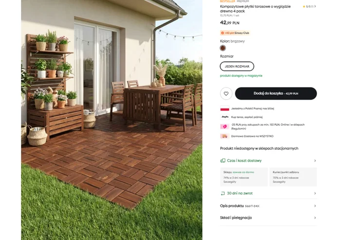 Zdjęcie Te płytki z Sinsay za 42 zł bosko odmienią balkon i taras! Bez bałaganu, montaż to pestka - stylowa oaza relaksu w kilka chwil #1