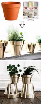 DIY- metaliczne doniczki
