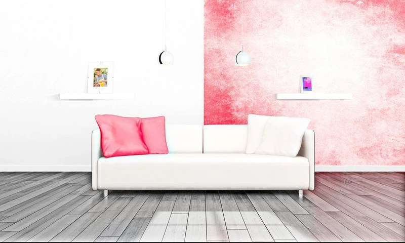 Salon z niebanalaną ścianą w tle