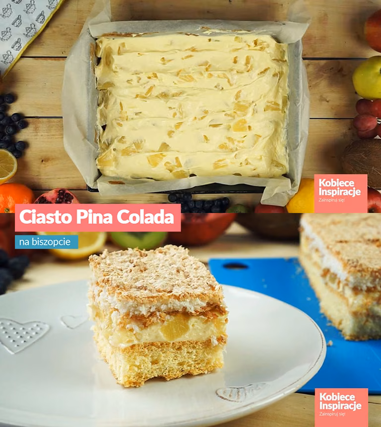 Ciasto Pina Colada - na biszkopcie