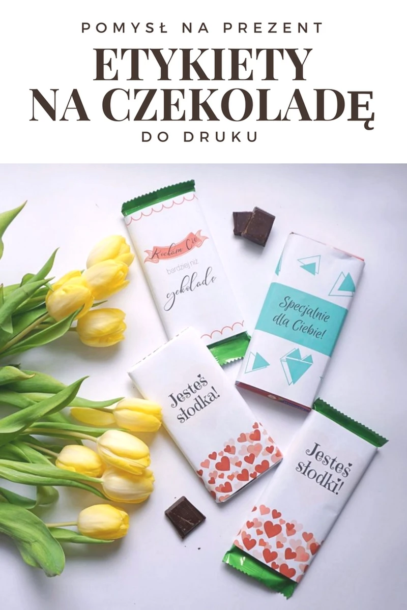 Miłosne etykiety na czekoladę do druku
