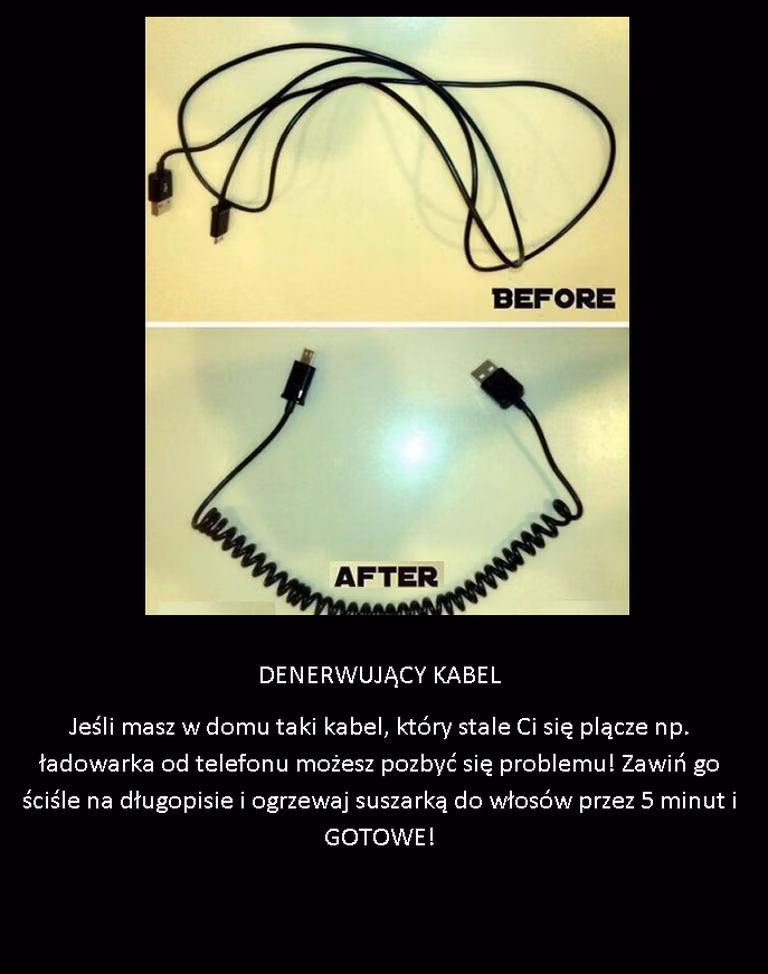 Genialny trik na denerwujący kabel