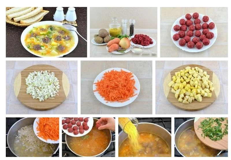 Zupa z mięsnymi pulpetami