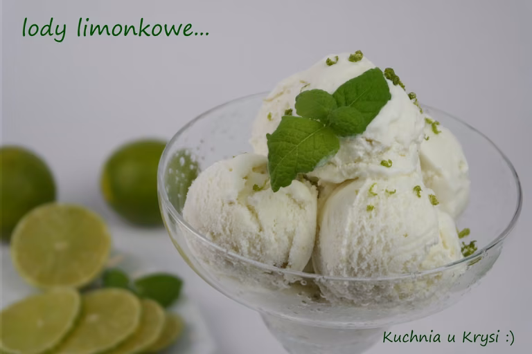 Lody limonkowe z mlekiem kokosowym