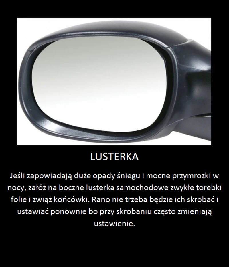 Prosty trik na zabezpieczenie lusterka w zimie!