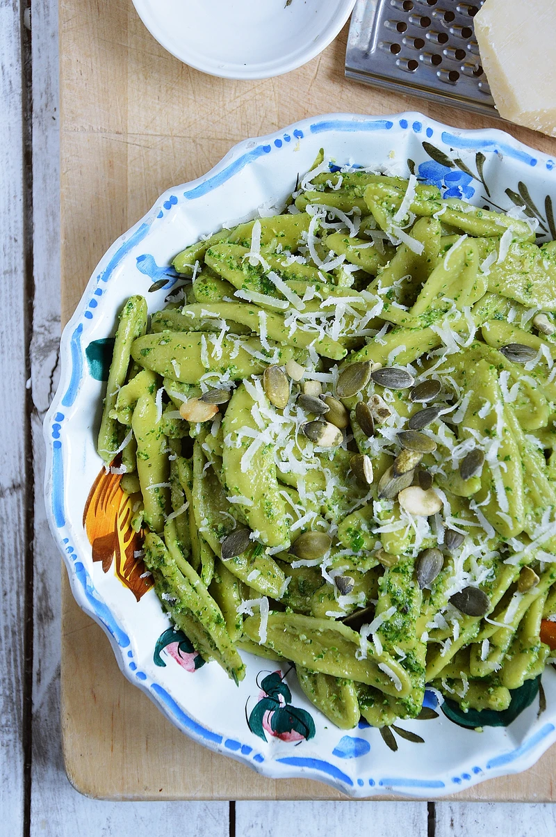Makaron z pesto z rukoli