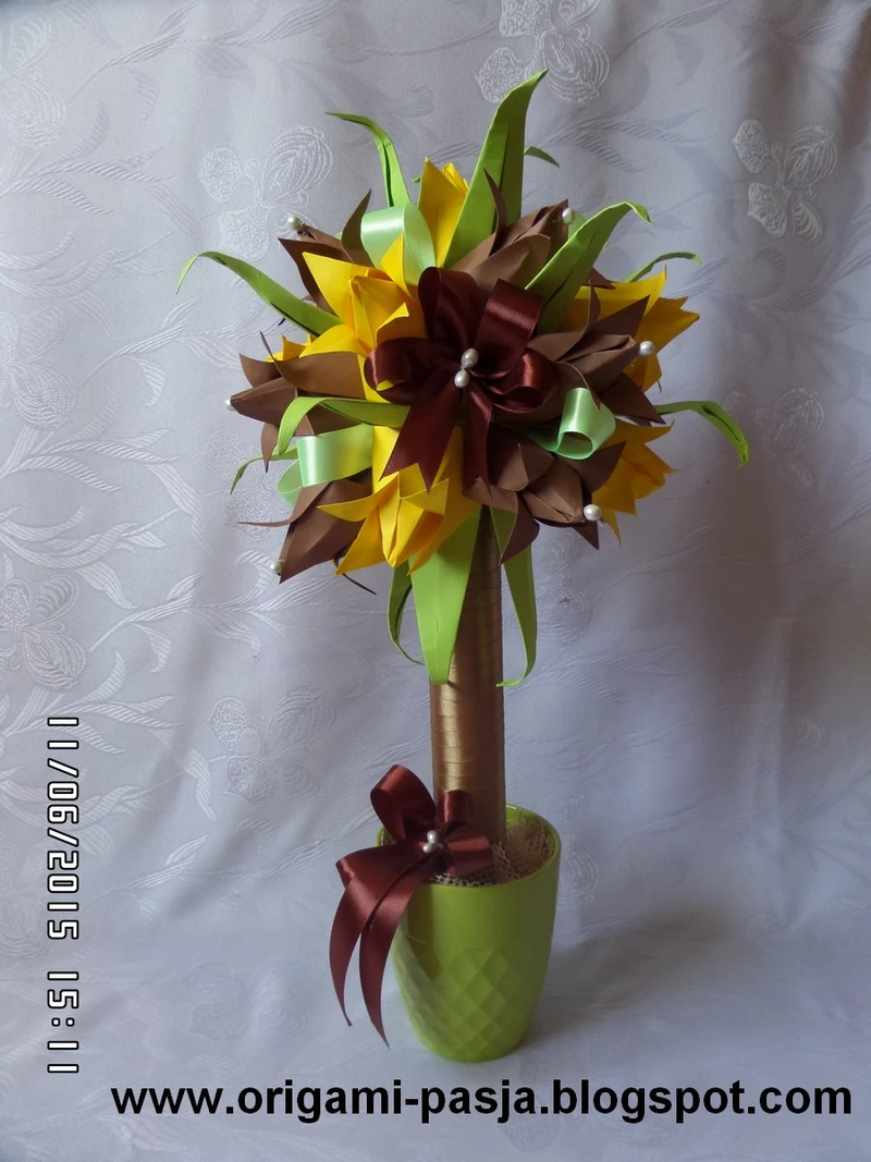 Drzewko z tulipanów - origami.