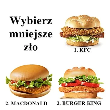 Pojedynek 3 kanapek fast-food