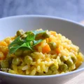 Jesienne risotto z dynią i groszkiem
