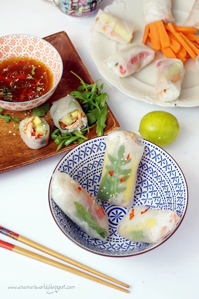 Spring Rolls z pieczonym łososiem