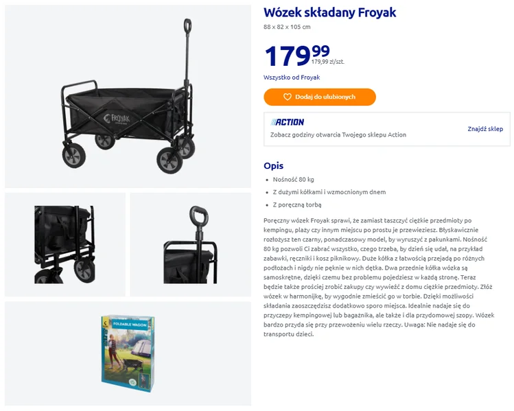 Zdjęcie Ten składany wózek z Action to HIT dla rodziców i nie tylko! Uratuje każde wyjście na plaże i zakupy #1