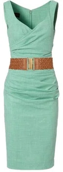 Miętowa dopasowana sukienka