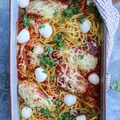 Kurczak parmigiana z makaronem spaghetti. Hit bloga!