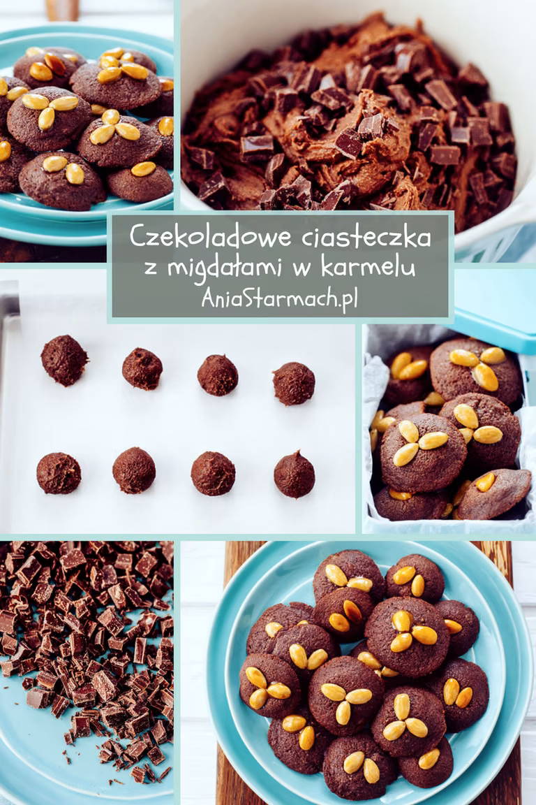 Ciasteczka czekoladowe z migdałami w karmelu
