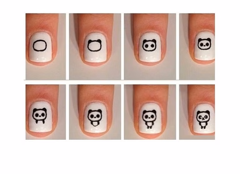 Panda paznokcie- krok po kroku