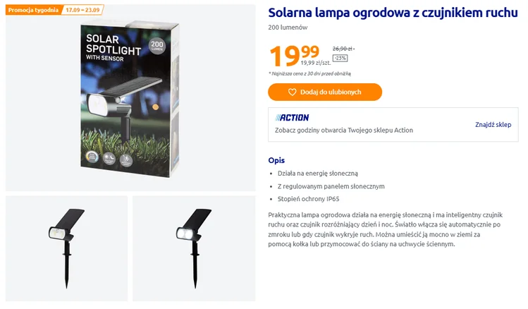 Zdjęcie Te lampa LED z Action to świetna opcja do ogrodu! Baz kabli i rachunków, odporna na każdą pogodę, a czujnik ruchu robi robotę #1