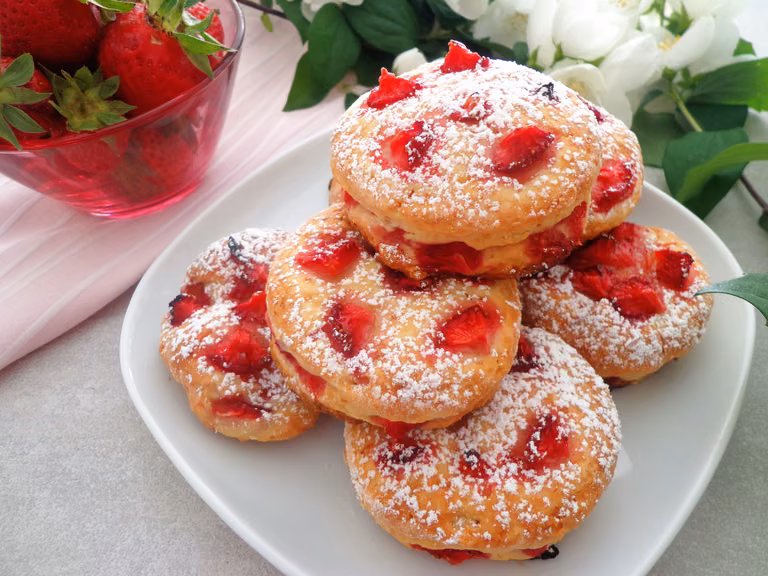 Scones z truskawkami i ricottą