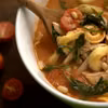 Zupa z tortellini i szpiankiem