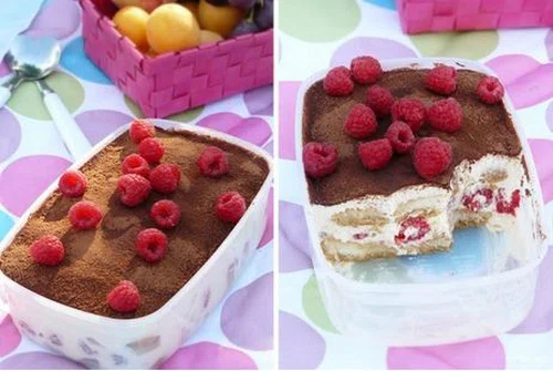 Tiramisu z malinami