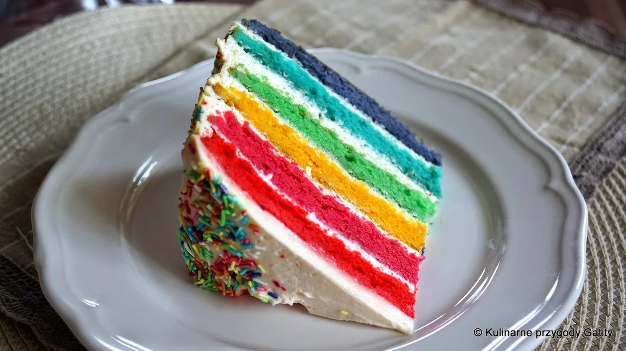 Tęczowy tort (rainbow cake)
