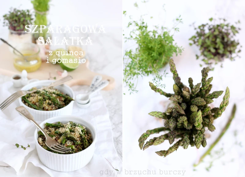 Szparagowa sałatka z quinoa i limonkowo-musztardowym vinegrettem