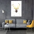 Świetny obraz z motywem geometrycznego jelenia w złotych barwach