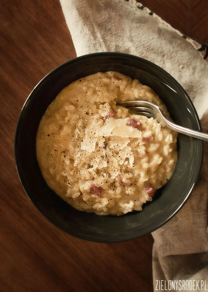 risotto carbonara, czyli dwie miłości na jednym talerzu