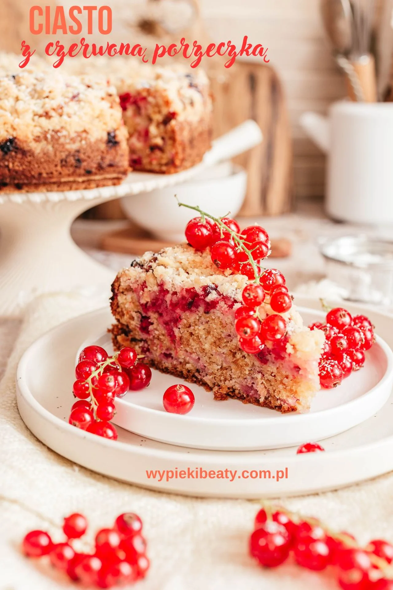 Ciasto z czerwoną porzeczką