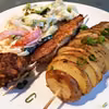 Ziemniaki pieczone na patyku i kofta (mięso mielone) po mojemu