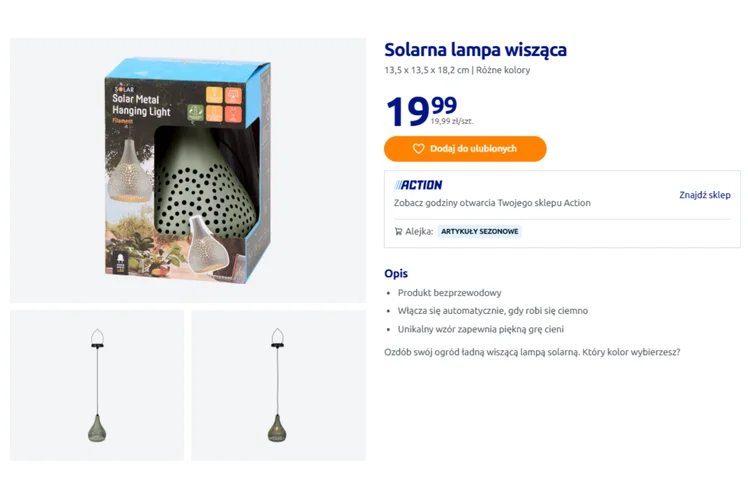 Zdjęcie Ta wisząca lampa solarna z Action za 19 zł to hit wiosny 2026! Zero kabli i rachunków, ażurowy klosz nada boskiego klimatu #1