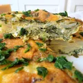 Pieczona frittata z topinamburem i szpinakiem