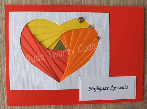 Specjalnie na Dzień Babci wielkie serce- iris folding