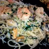 Bardzo morskie spaghetti z owocami morza.